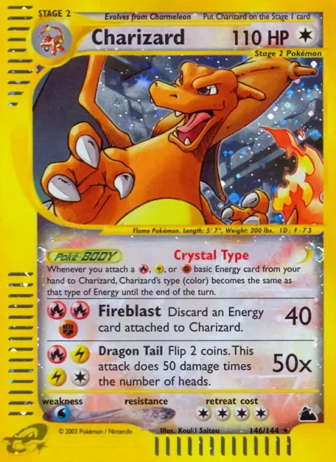 Carte Pokémon Dracaufeu 146/144, extension Skyridge (sortie anglaise)