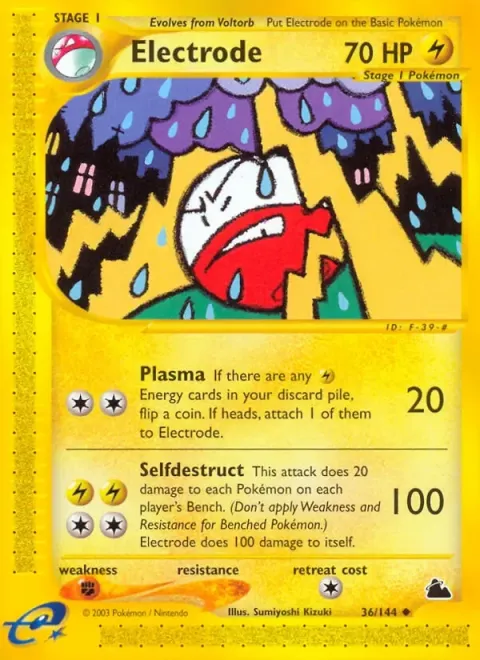 Carte Pokémon Électrode 036/144, extension Skyridge (sortie anglaise)