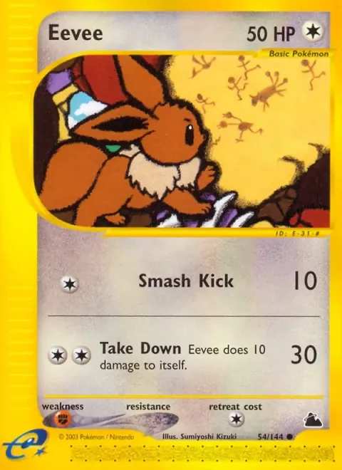 Carte Pokémon Évoli 054/144, extension Skyridge (sortie anglaise)