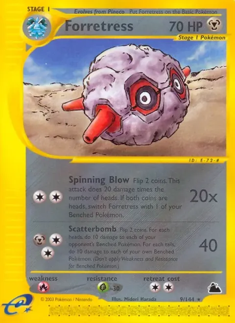 Carte Pokémon Foretress 009/144, extension Skyridge (sortie anglaise)