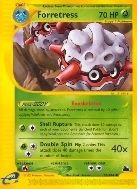 Carte Pokémon Foretress 056/144, extension Skyridge (sortie anglaise)