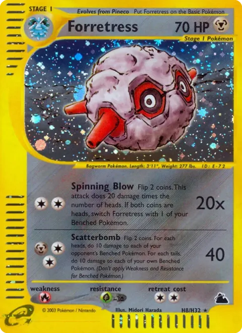Carte Pokémon Foretress H08/H32, extension Skyridge (sortie anglaise)
