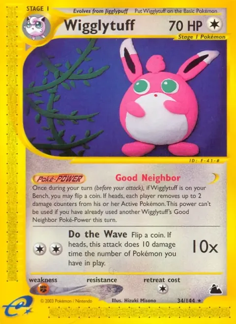Carte Pokémon Grodoudou 034/144, extension Skyridge (sortie anglaise)