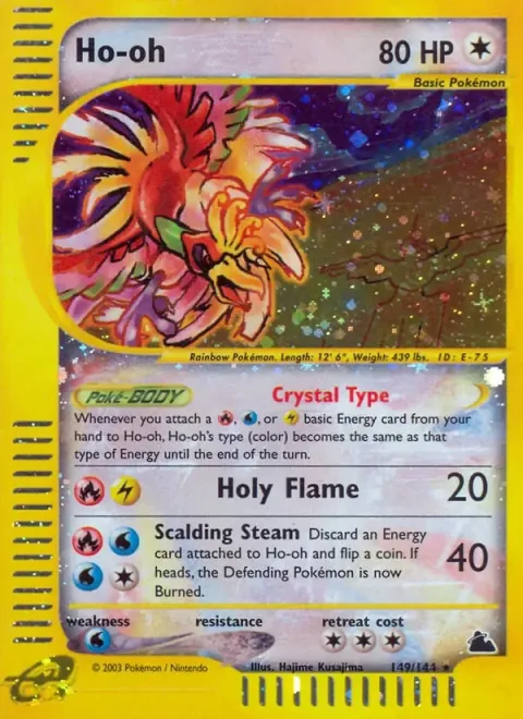 Carte Pokémon Ho-oh 149/144, extension Skyridge (sortie anglaise)