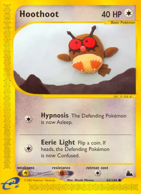 Carte Pokémon Hoothoot 065/144, extension Skyridge (sortie anglaise)