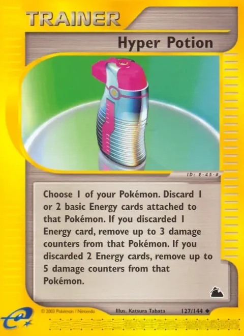 Carte Pokémon Hyper Potion 127/144, extension Skyridge (sortie anglaise)