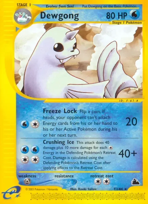 Carte Pokémon Lamantine 007/144, extension Skyridge (sortie anglaise)