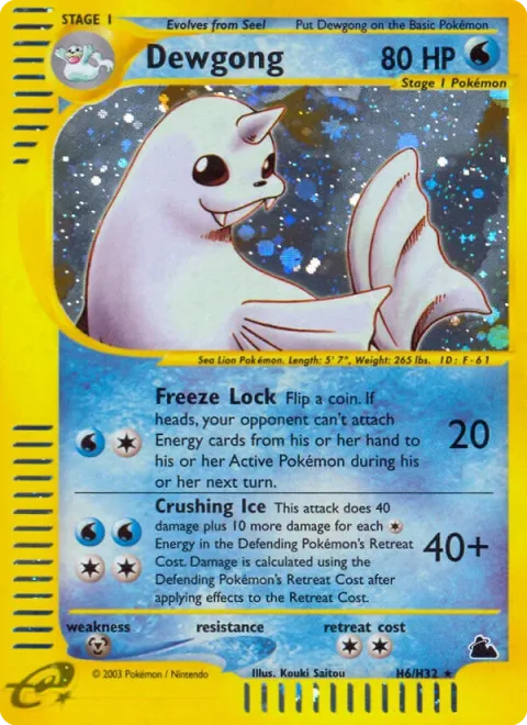 Carte Pokémon Lamantine H06/H32, extension Skyridge (sortie anglaise)