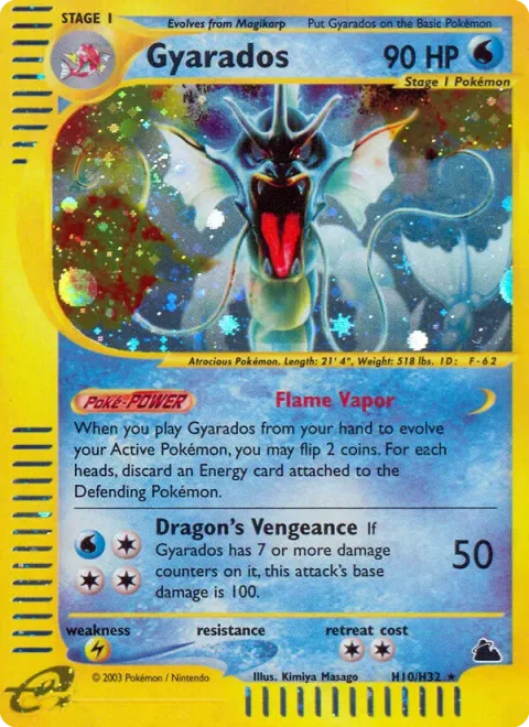 Carte Pokémon Léviator H10/H32, extension Skyridge (sortie anglaise)