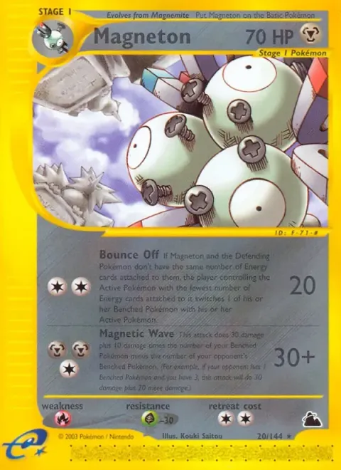 Carte Pokémon Magnéton 020/144, extension Skyridge (sortie anglaise)