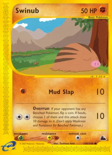 Carte Pokémon Marcacrin 108/144, extension Skyridge (sortie anglaise)