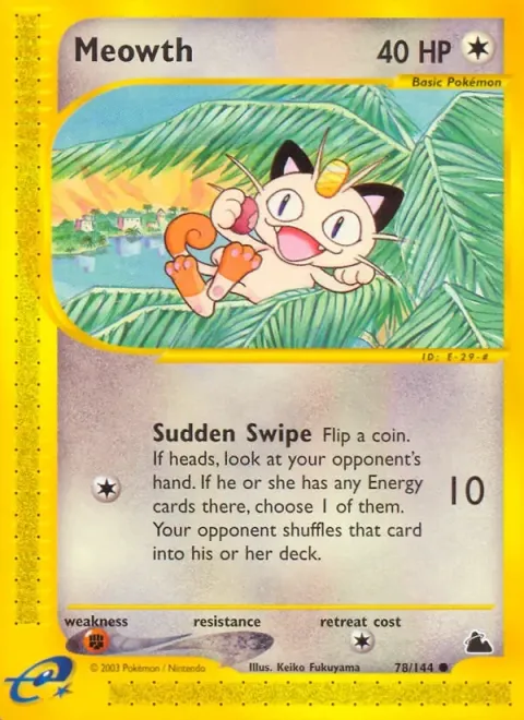 Carte Pokémon Miaouss 078/144, extension Skyridge (sortie anglaise)