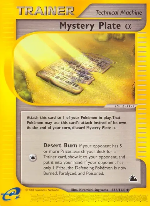Carte Pokémon Mystery Plate α 133/144, extension Skyridge (sortie anglaise)