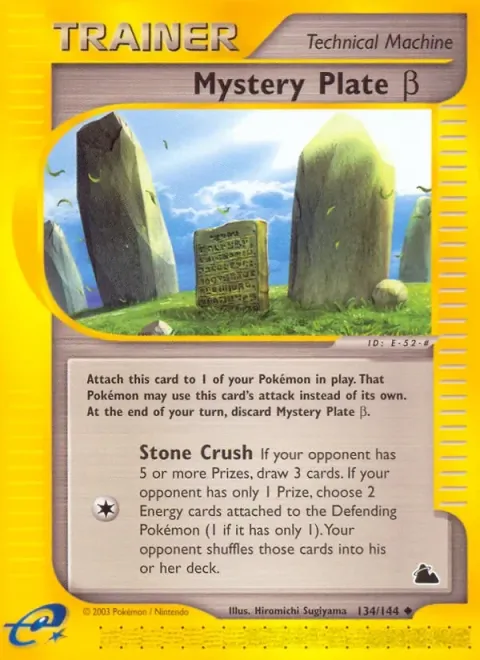 Carte Pokémon Mystery Plate β 134/144, extension Skyridge (sortie anglaise)
