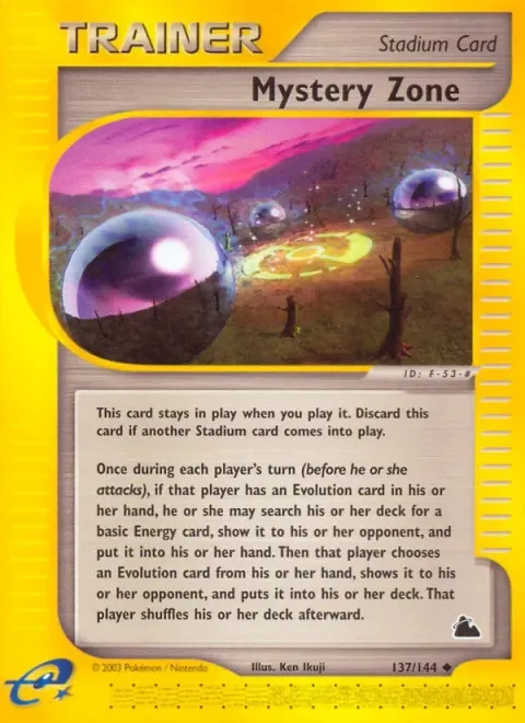 Carte Pokémon Mystery Zone 137/144, extension Skyridge (sortie anglaise)