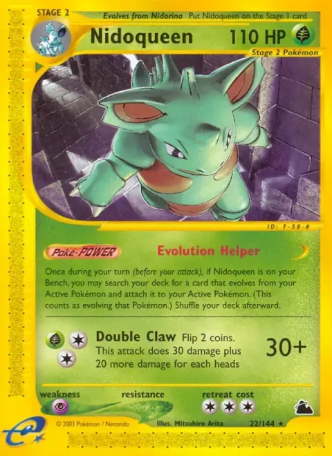 Carte Pokémon Nidoqueen 022/144, extension Skyridge (sortie anglaise)