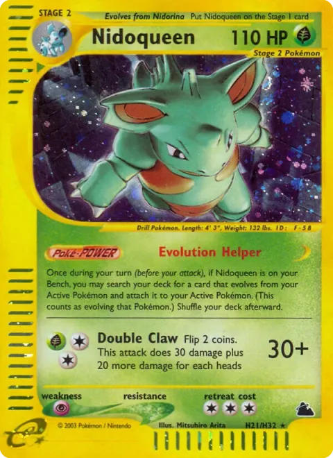 Carte Pokémon Nidoqueen H21/H32, extension Skyridge (sortie anglaise)