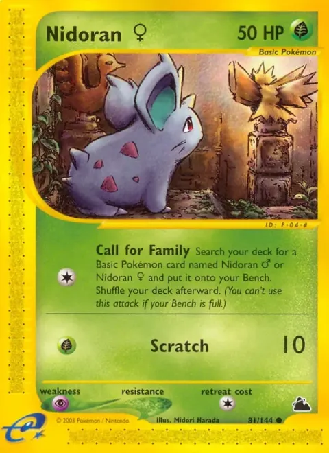 Carte Pokémon Nidoran♀ 081/144, extension Skyridge (sortie anglaise)