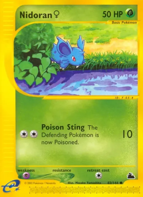 Carte Pokémon Nidoran♀ 082/144, extension Skyridge (sortie anglaise)