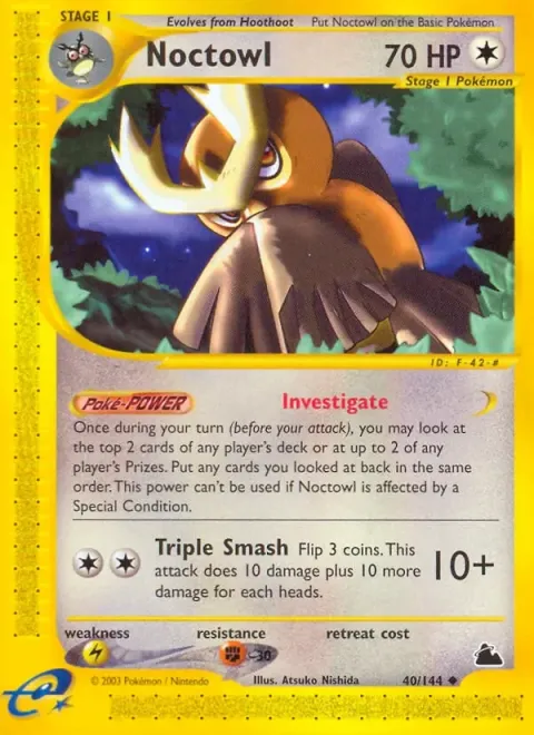 Carte Pokémon Noarfang 040/144, extension Skyridge (sortie anglaise)