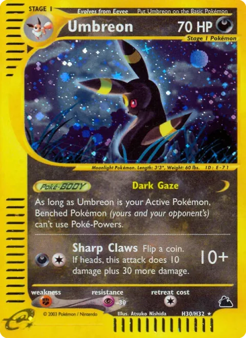 Carte Pokémon Noctali H30/H32, extension Skyridge (sortie anglaise)