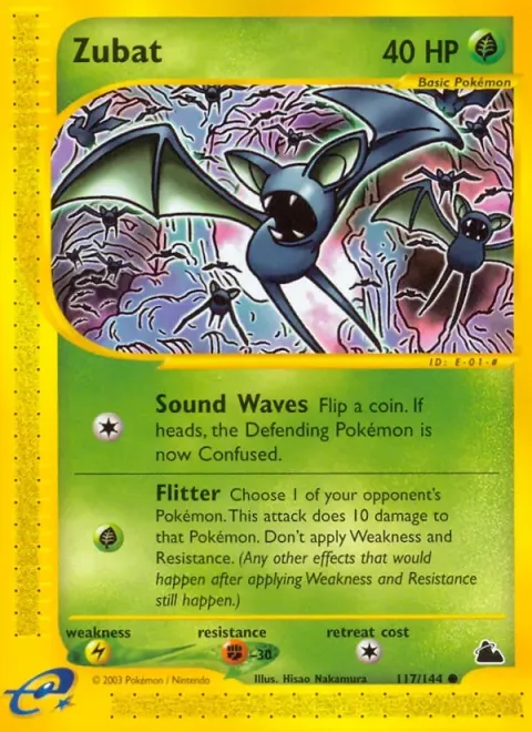 Carte Pokémon Nosferapti 117/144, extension Skyridge (sortie anglaise)