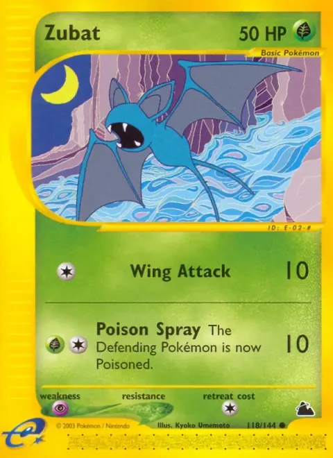 Carte Pokémon Nosferapti 118/144, extension Skyridge (sortie anglaise)