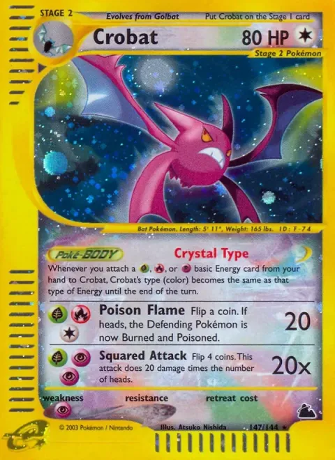 Carte Pokémon Nostenfer 147/144, extension Skyridge (sortie anglaise)