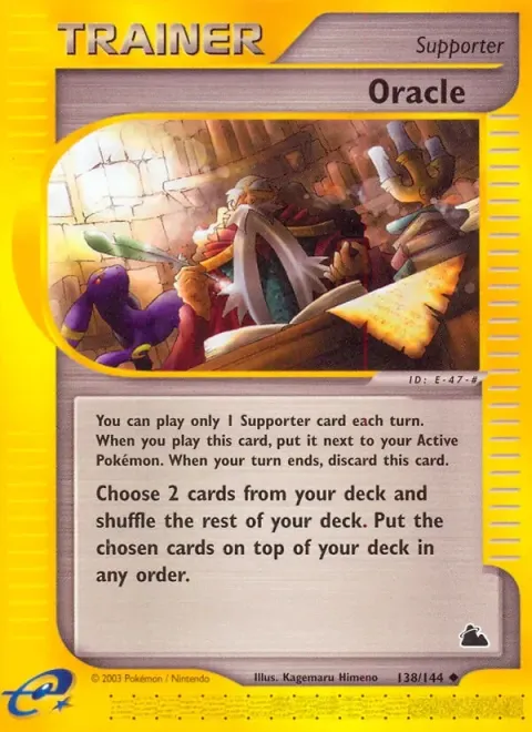 Carte Pokémon Oracle 138/144, extension Skyridge (sortie anglaise)