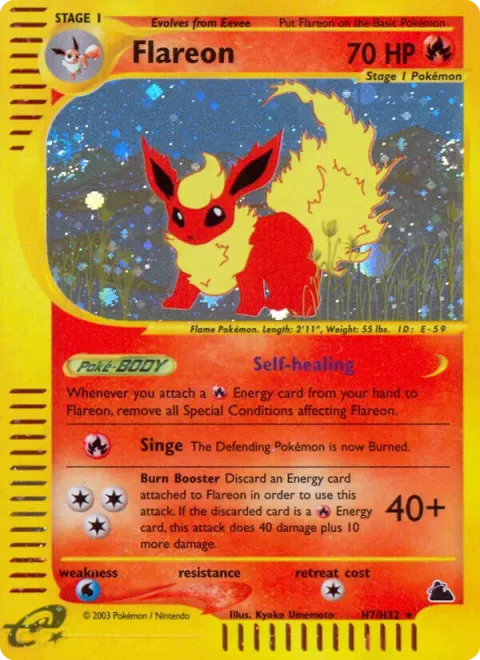 Carte Pokémon Pyroli H07/H32, extension Skyridge (sortie anglaise)