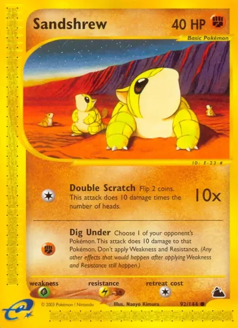 Carte Pokémon Sabelette 092/144, extension Skyridge (sortie anglaise)