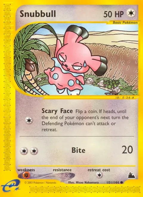 Carte Pokémon Snubbull 101/144, extension Skyridge (sortie anglaise)