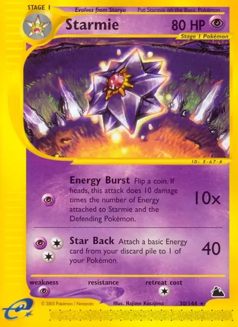 Carte Pokémon Staross 030/144, extension Skyridge (sortie anglaise)