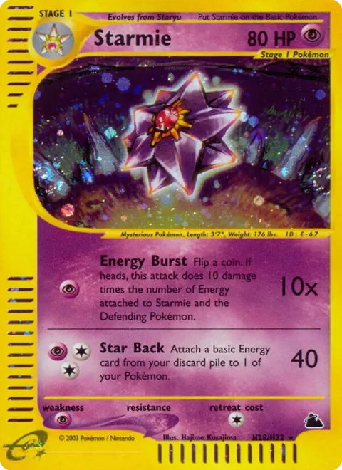 Carte Pokémon Staross H28/H32, extension Skyridge (sortie anglaise)