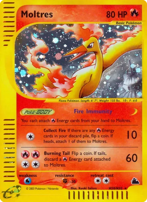 Carte Pokémon Sulfura H20/H32, extension Skyridge (sortie anglaise)