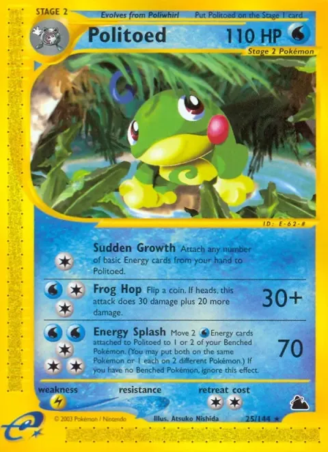 Carte Pokémon Tarpaud 025/144, extension Skyridge (sortie anglaise)