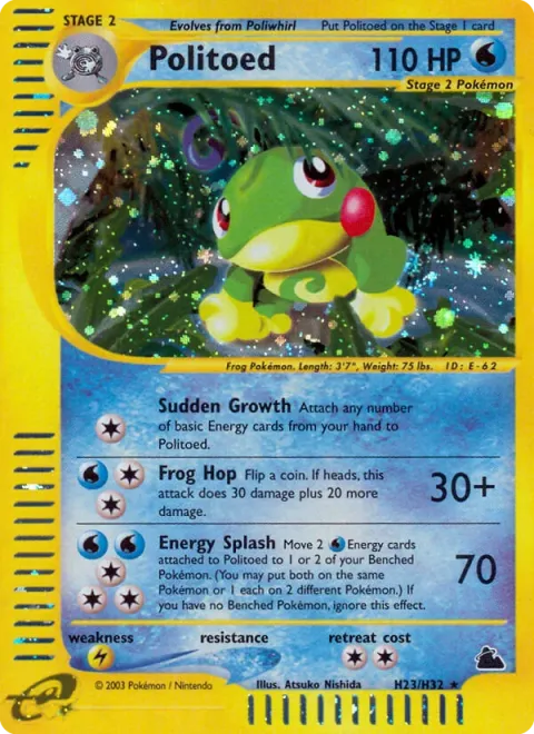 Carte Pokémon Tarpaud H23/H32, extension Skyridge (sortie anglaise)