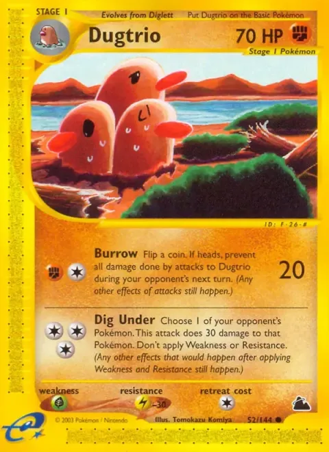Carte Pokémon Triopikeur 052/144, extension Skyridge (sortie anglaise)