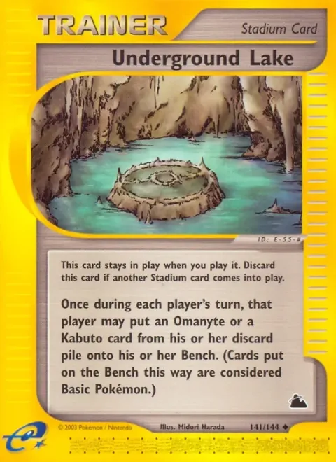 Carte Pokémon Underground Lake 141/144, extension Skyridge (sortie anglaise)