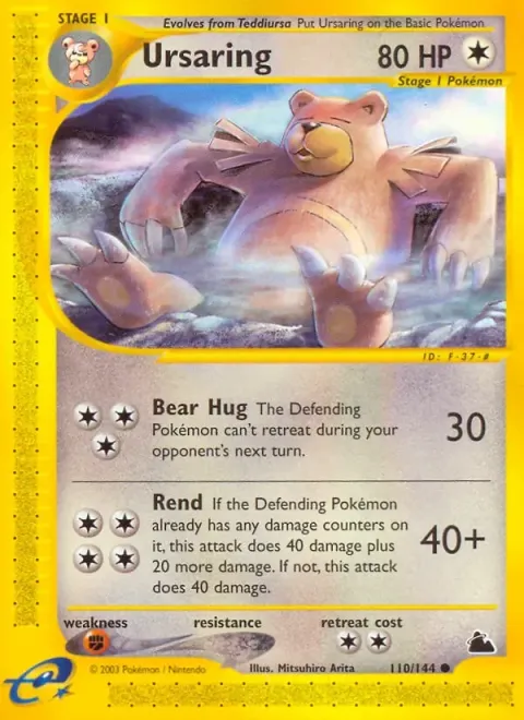 Carte Pokémon Ursaring 110/144, extension Skyridge (sortie anglaise)