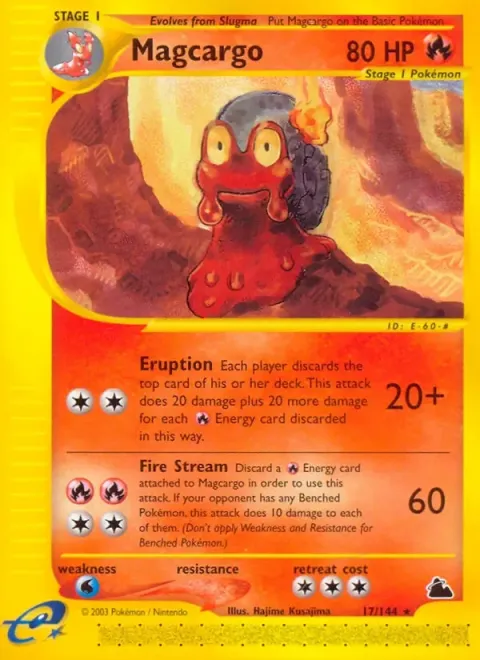 Carte Pokémon Volcaropod 017/144, extension Skyridge (sortie anglaise)