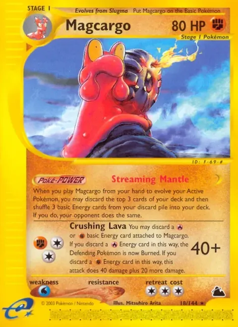 Carte Pokémon Volcaropod 018/144, extension Skyridge (sortie anglaise)