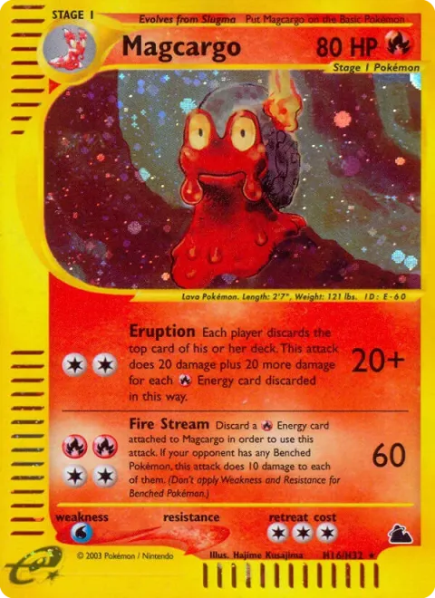 Carte Pokémon Volcaropod H16/H32, extension Skyridge (sortie anglaise)