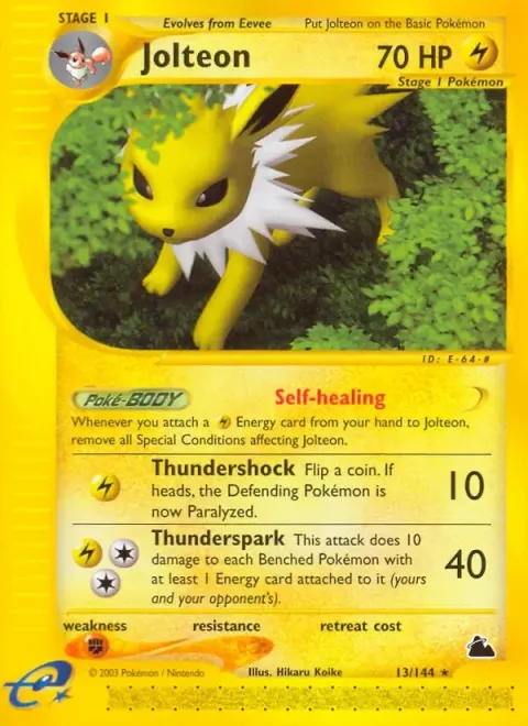 Carte Pokémon Voltali 013/144, extension Skyridge (sortie anglaise)