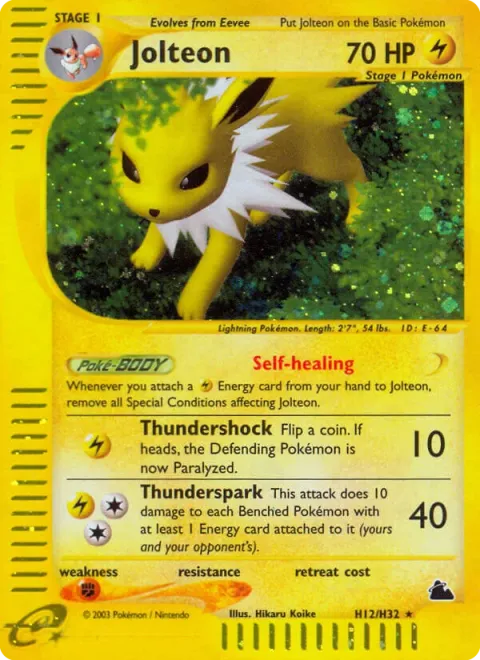 Carte Pokémon Voltali H12/H32, extension Skyridge (sortie anglaise)