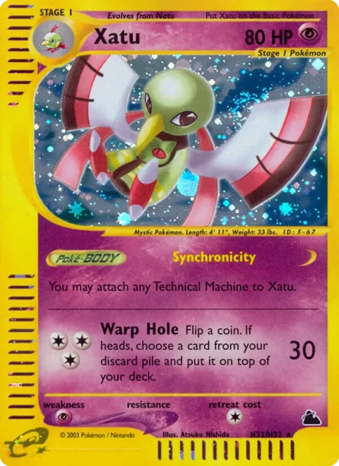 Carte Pokémon Xatu H32/H32, extension Skyridge (sortie anglaise)