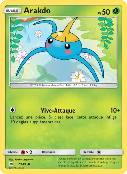 Carte Pokémon Arakdo 007/149, extension Soleil et Lune