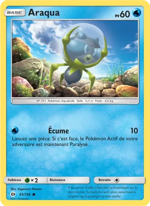 Carte Pokémon Araqua 045/149, extension Soleil et Lune