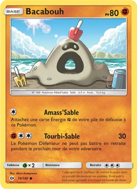 Carte Pokémon Bacabouh 074/149, extension Soleil et Lune