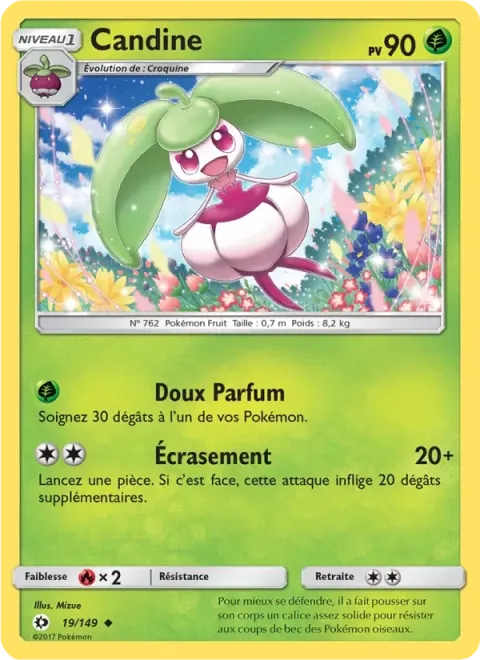 Carte Pokémon Candine 019/149, extension Soleil et Lune